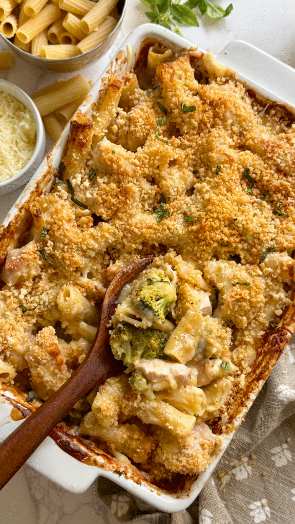 Chicken & Broccoli Alfredo Pasta Bake