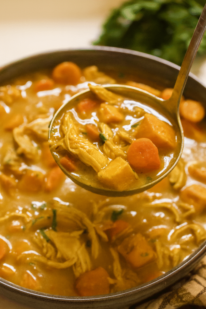 Sweet Potato & Chicken Coconut Curry Soup
