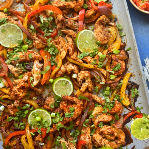 sheet pan chicken fajitas