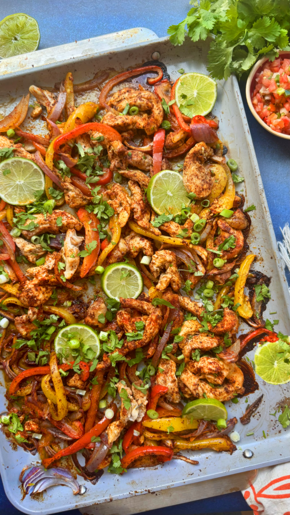 sheet pan chicken fajitas