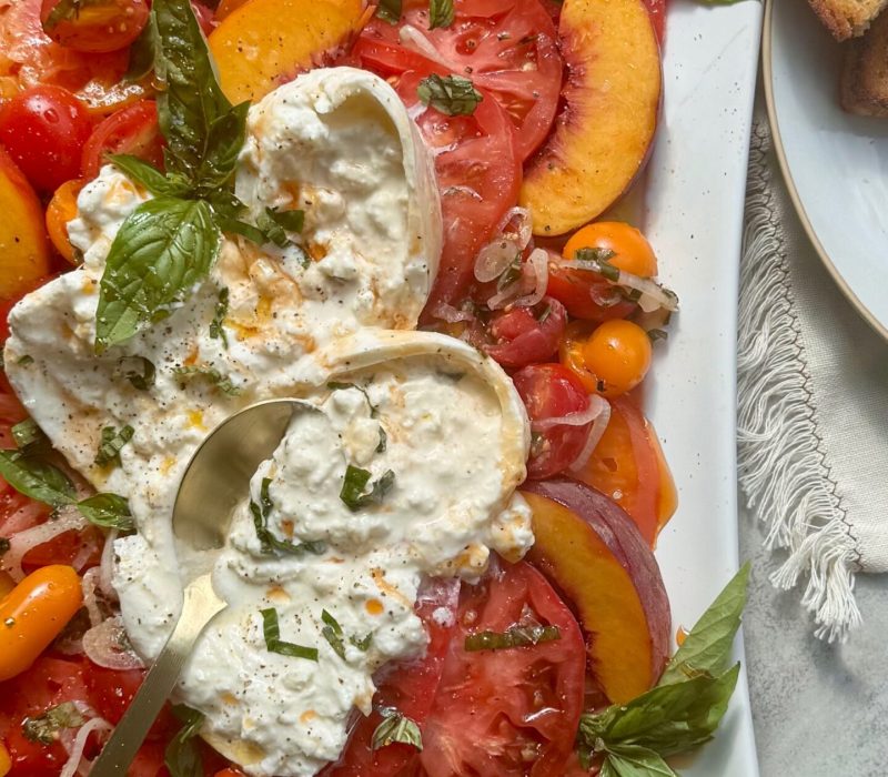 Burrata Tomato Peach Platter