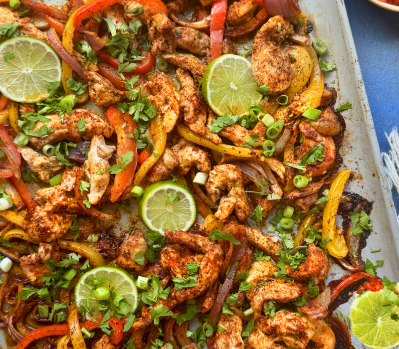 sheet pan chicken fajitas