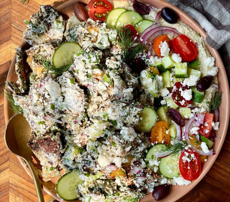 Crispy Smashed Greek Potatoes