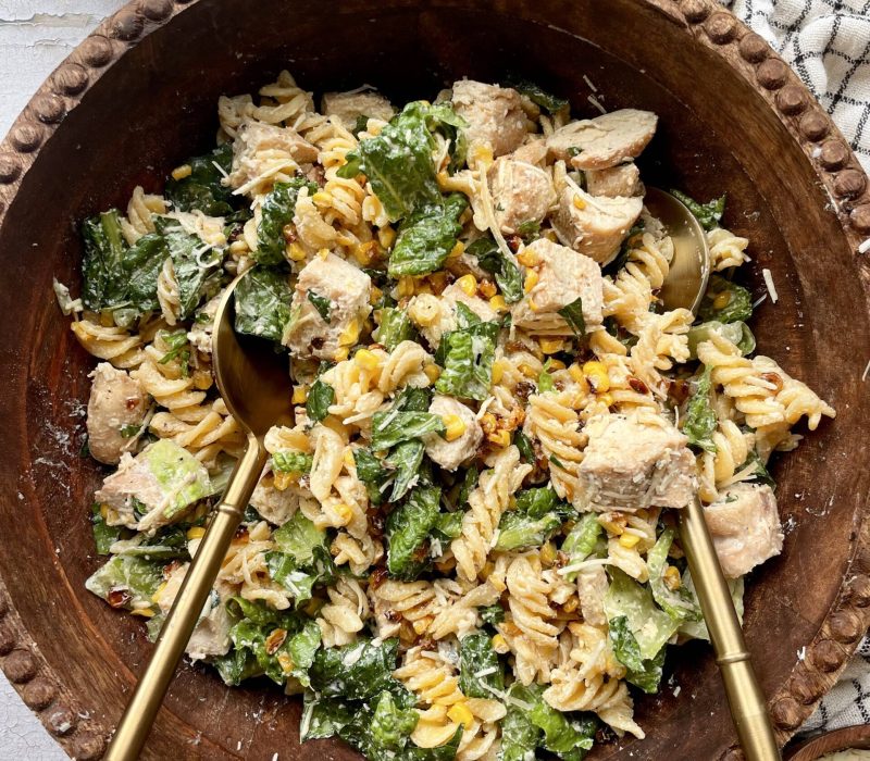 Crispy corn Caesar salad chicken
