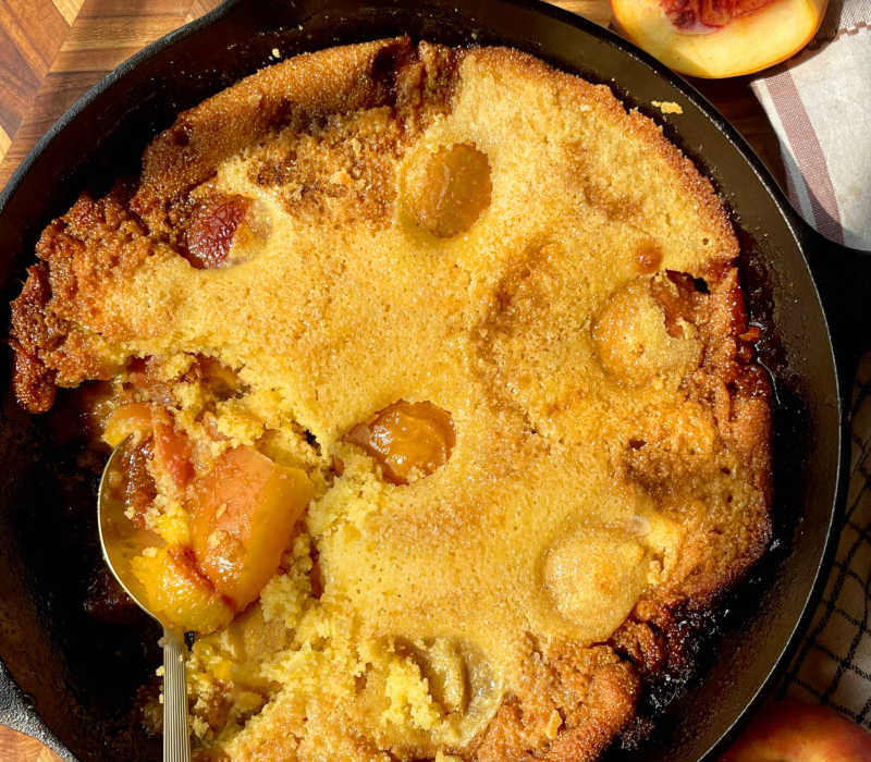 Peach Cornbread Cobbler